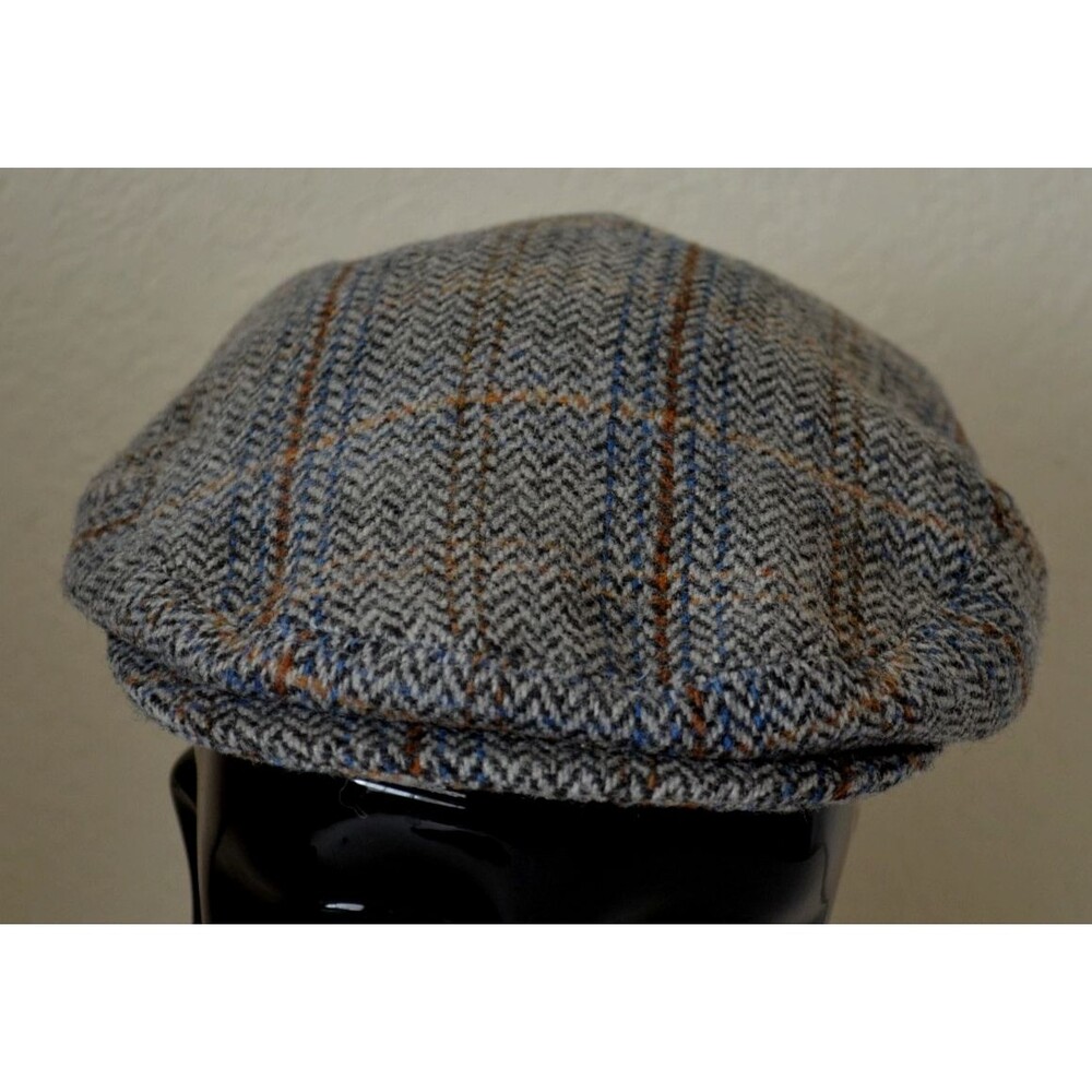 Voboom Wool Blend Driving Cap Size 57 cm Golf Hat 7 1/8 Tweed Chevron Pattern